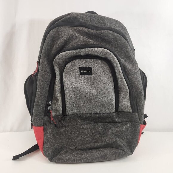 Quiksilver Backpack Grey Black Red - Picture 1 of 14